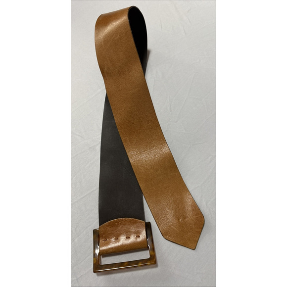 Nordstrom Vintage Women's S Smooth Wide Brown Genuine Leather Belt BOHO Western - Picture 5 of 6